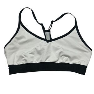 PINK Victoria's Secret Black and White Sports Bra with Racerback large